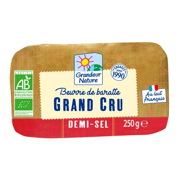 Beurre baratte cru 1/2 sel 250 gr