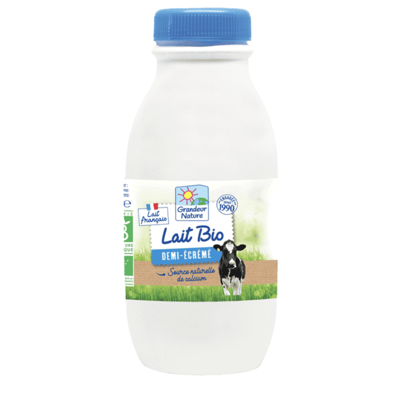 Lait vache demi ecreme - 1/2 l