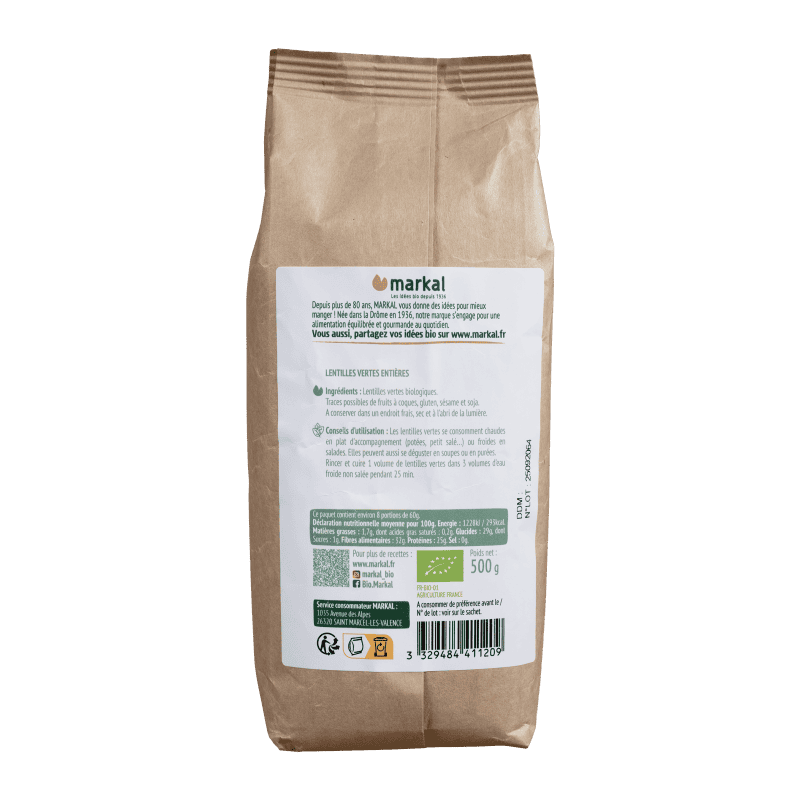 MARKAL -- Lentilles vertes 500g