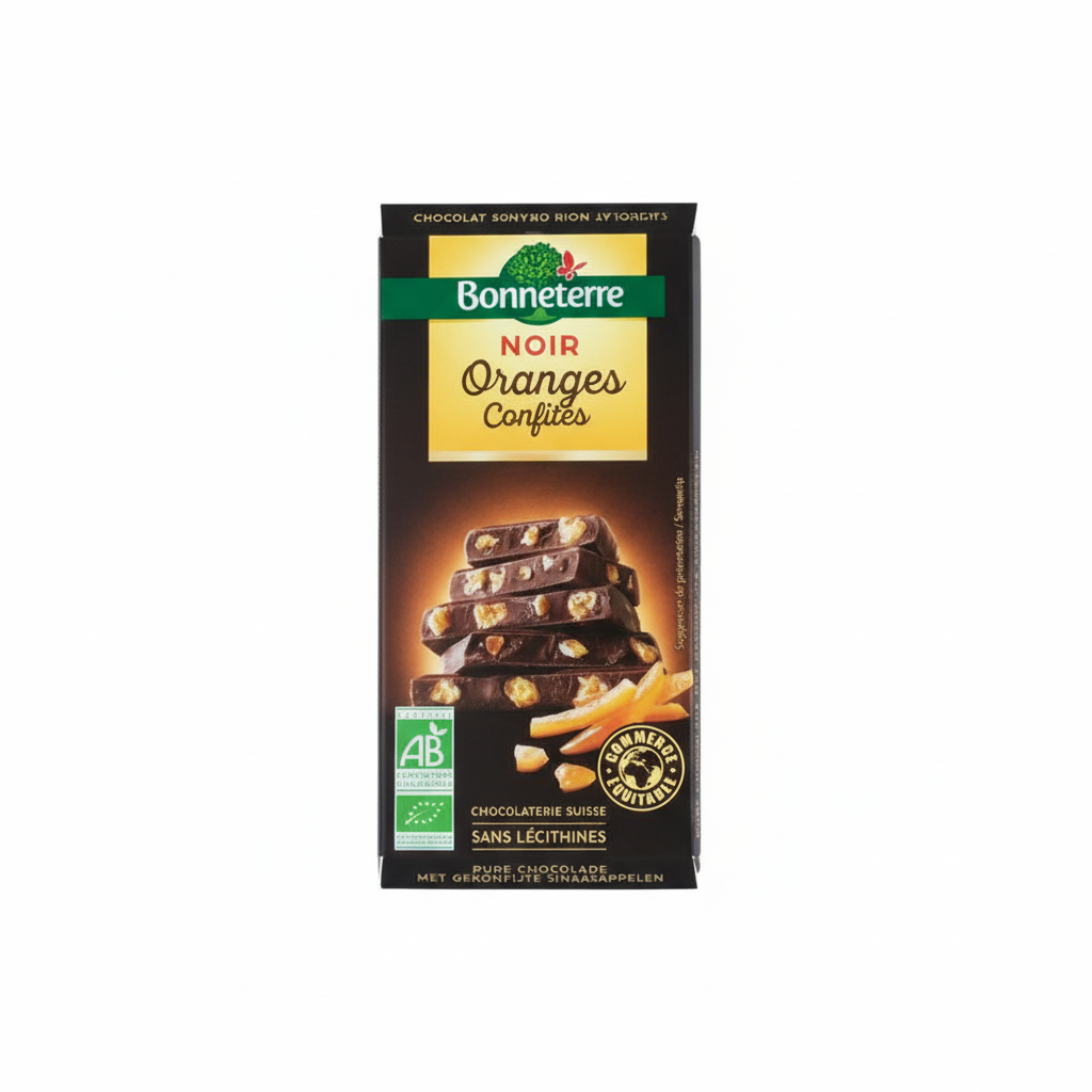 Chocolat noir oranges confites 100g