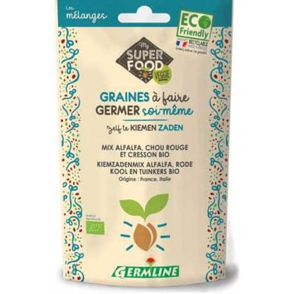 Germline -- Graines à germer alfalfa - cresson - chou rouge bio (origine France) - 150 g